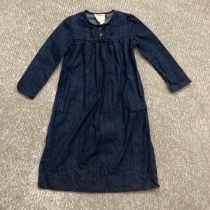 Boy + Girl Cottagecore Denim Shift Dress Size 6 Made in USA Classic Modest